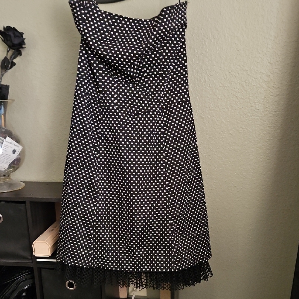 Tripp NYC Black and White Strapless Dress